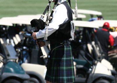 Bagpiper to begin the round of golf.